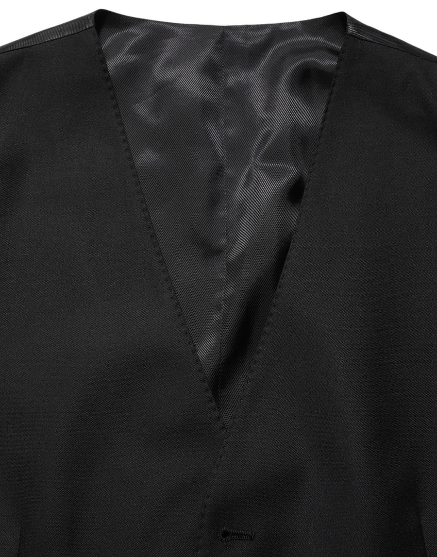 Dolce & Gabbana 82% Virgin Wool 18% Silk; Lining: 70% Viscose 30% Cupro vest in black