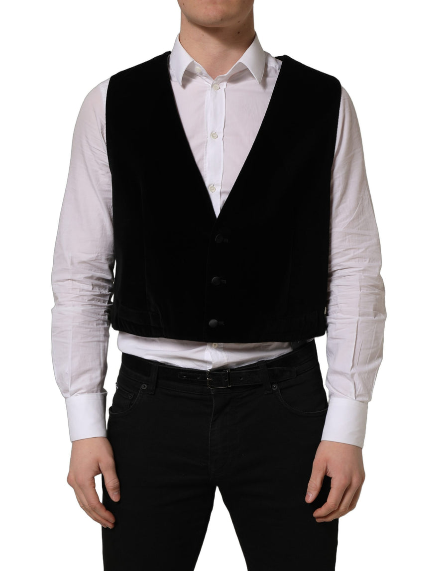 Dolce & Gabbana 88% Cotton vest in black
