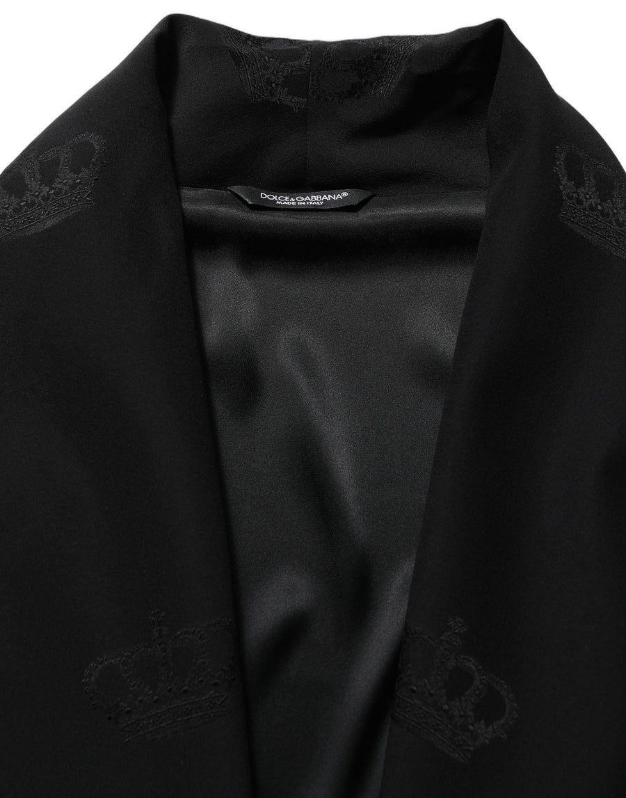 Dolce & Gabbana 100% Silk; Lining: 81% Acetate coat in black