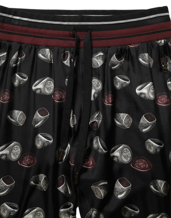 Dolce & Gabbana 100% Silk joggers in black