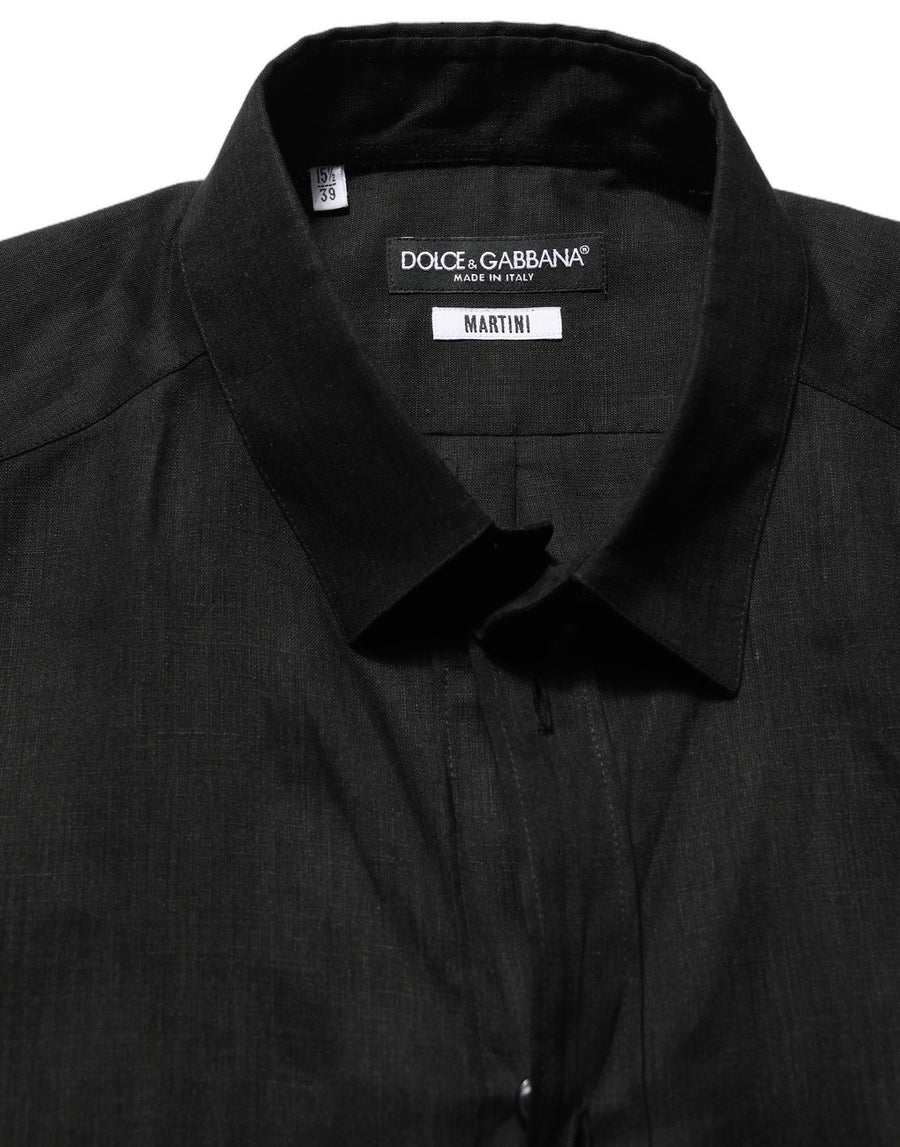 Dolce & Gabbana 100% Linen shirt in black