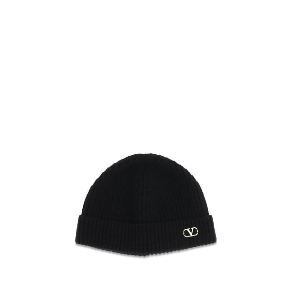 Valentino Garavani VA9Y2HB02GATZ0NOBB 100% cashmere beanie in black