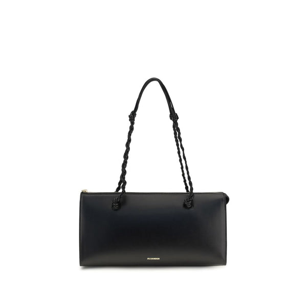 Jil Sander 100% Calf Leather Bos Taurus shoulder bag in black