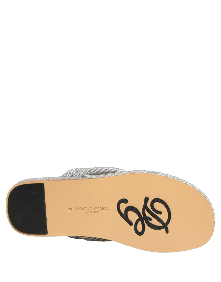 Dolce & Gabbana Leather sandals in silver
