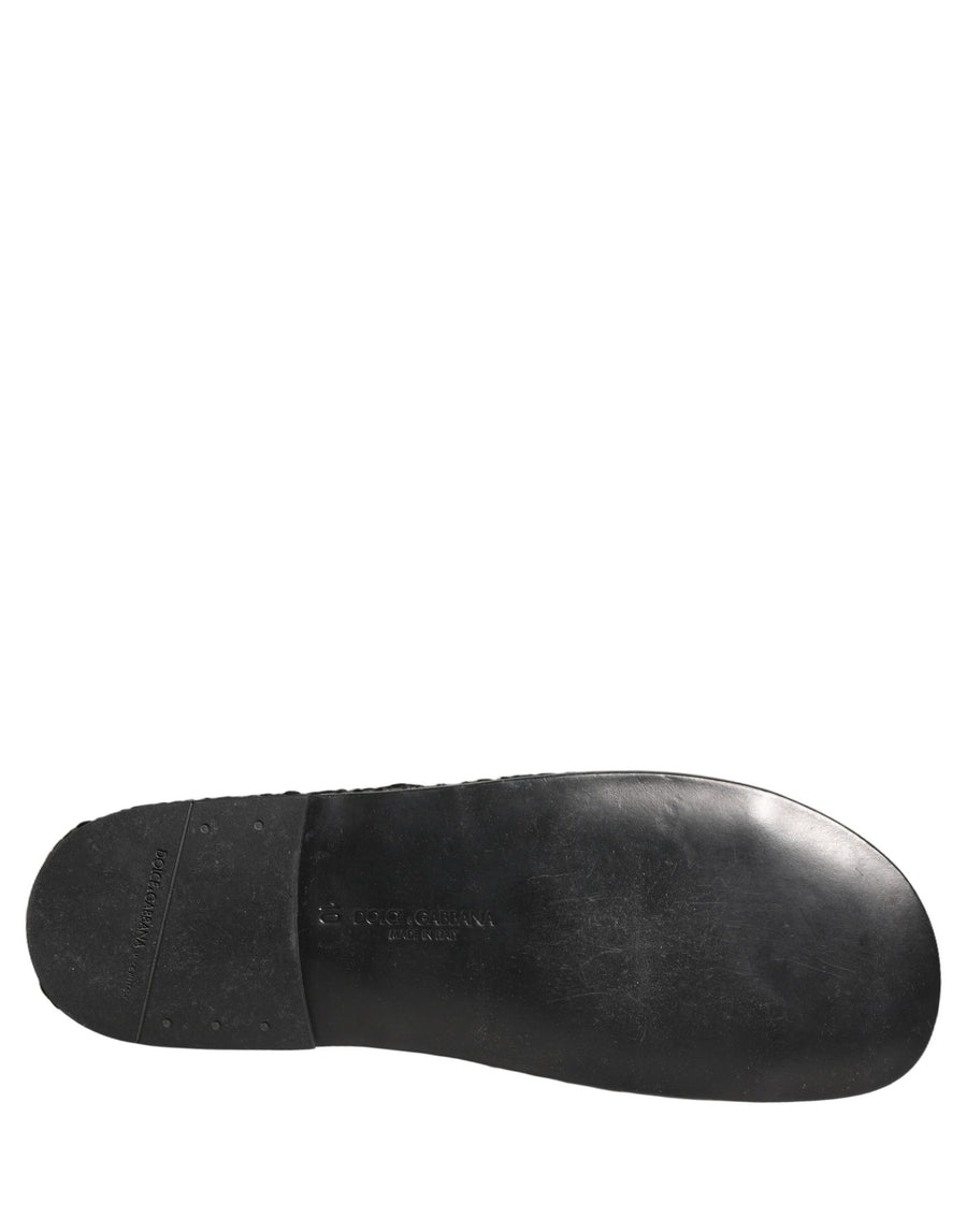 Dolce & Gabbana Fabric slide sandal in black