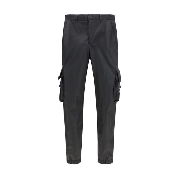 Prada 100% Polyamide cargo pants in black
