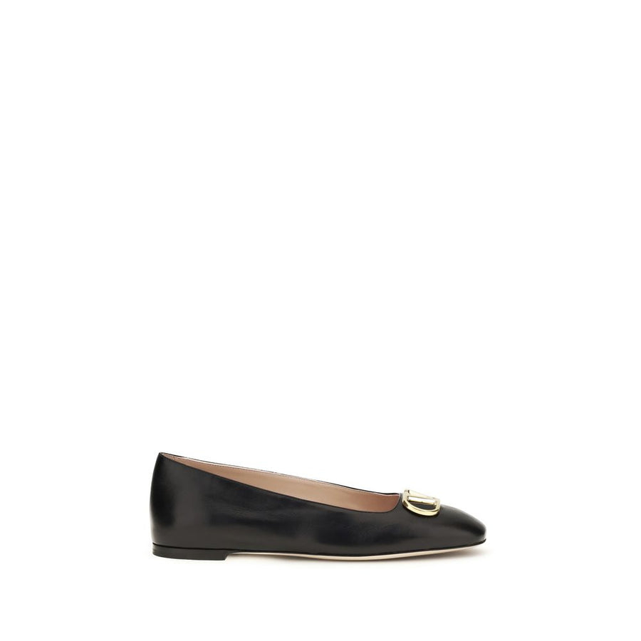 Valentino Garavani 100% Calf Leather Bos Taurus ballet flat in black