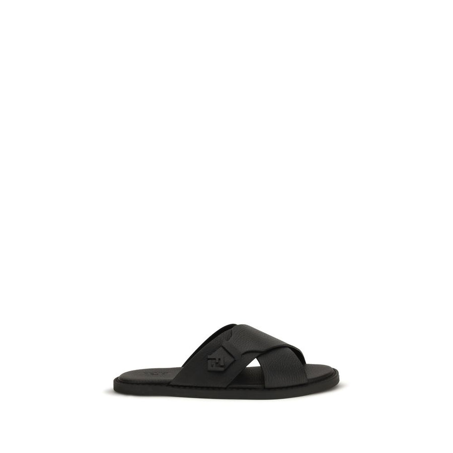 Fendi 100% Calf Leather Bos Taurus sandals in black