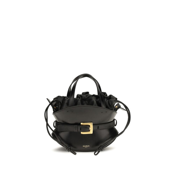Balmain 100% Calf Leather Bos Taurus shoulder bag in black