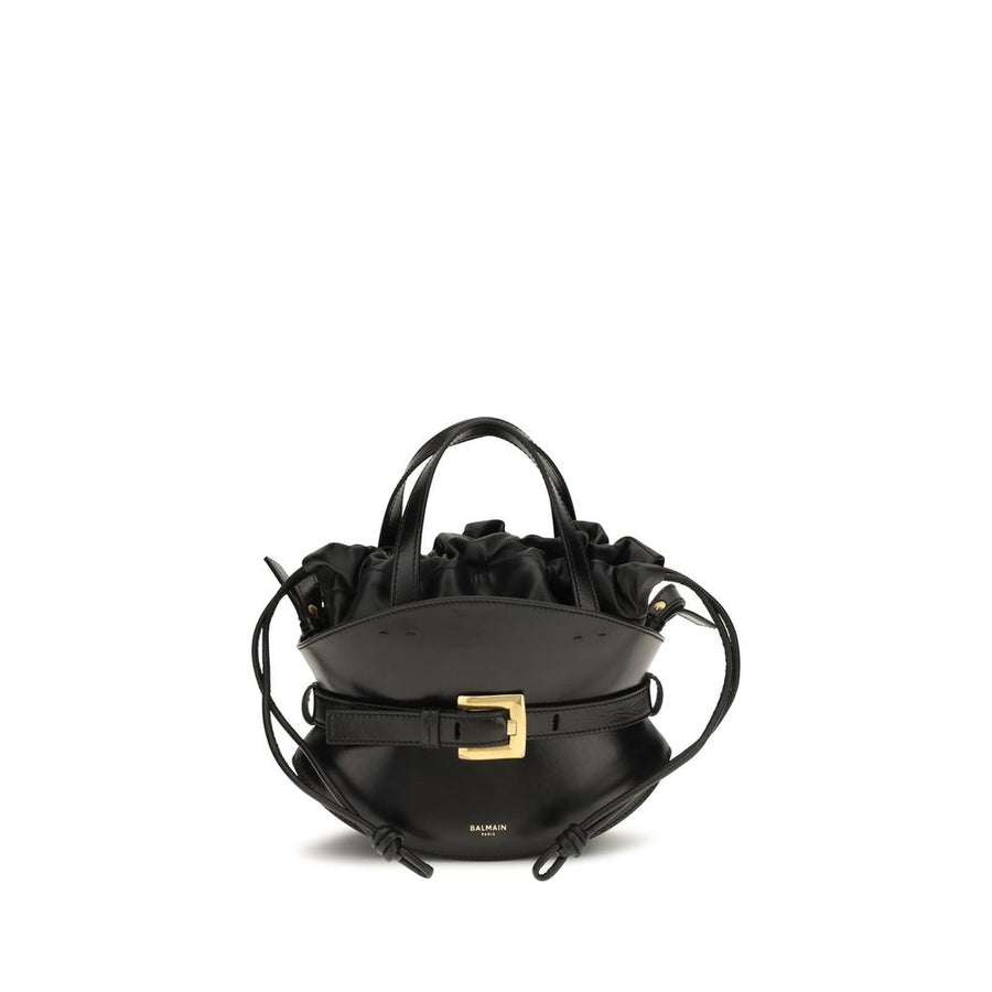 Balmain 100% Calf Leather Bos Taurus shoulder bag in black