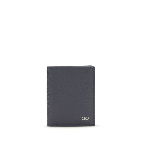 Ferragamo 100% Calf Leather Bos Taurus wallet in blue