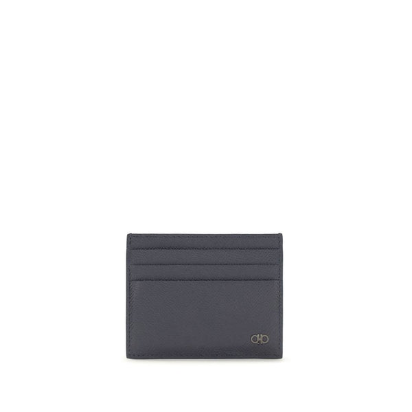 Ferragamo 100% Calf Leather Bos Taurus card case in blue