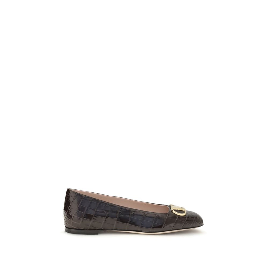 Valentino Garavani 100% Calf Leather Bos Taurus ballet flat in brown