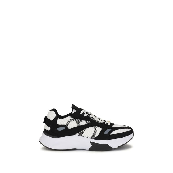 Valentino Garavani Mesh and suede sneaker in multicolor