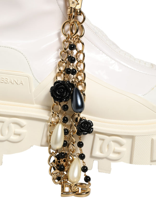 Dolce & Gabbana 13% Cotton ankle boot in white
