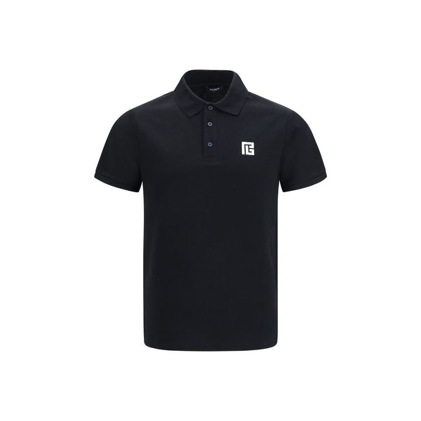 Balmain 100% Cotton polo shirt in black