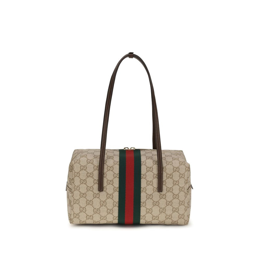 Gucci 45% Cotton shoulder bag in beige