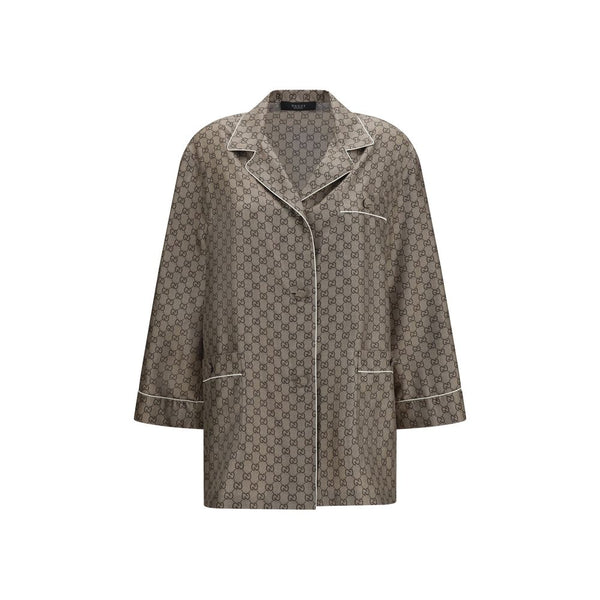 Gucci 100% Silk shirt in beige