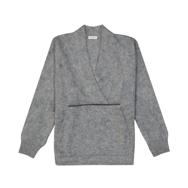 Brunello Cucinelli 28% Mohair sweater in gray