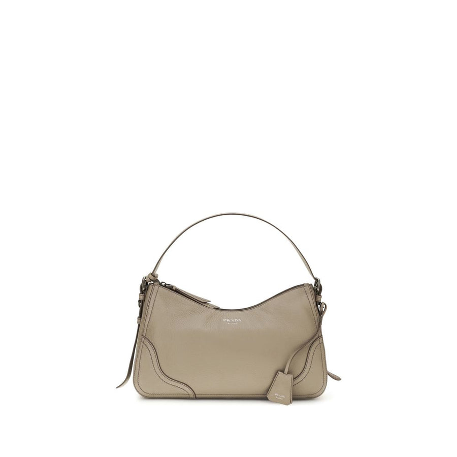 Prada 100% Calf Leather Bos Taurus shoulder bag in gray