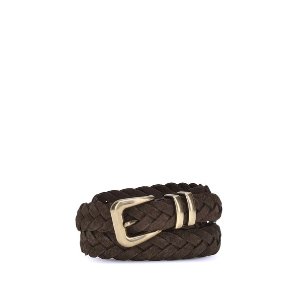 Brunello Cucinelli 100% Calf Leather Bos Taurus belt in brown