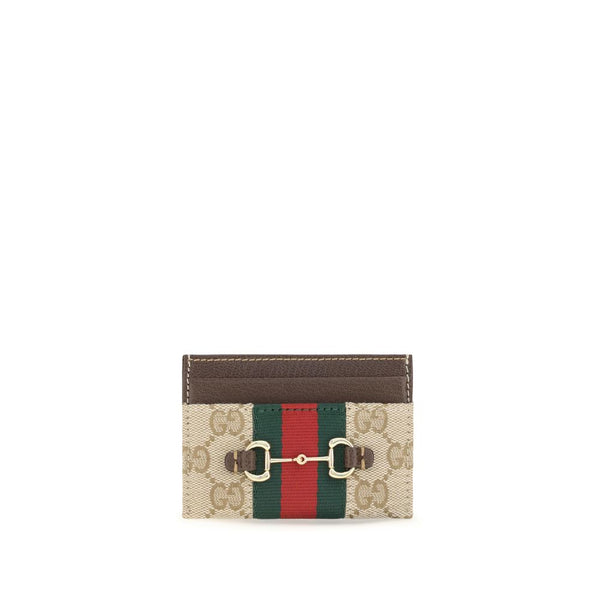 Gucci 52% Polyester card case in beige
