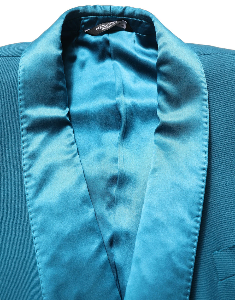Dolce & Gabbana 72% Wool 20% Silk 6% Polyester 2% Elastane blazer in teal
