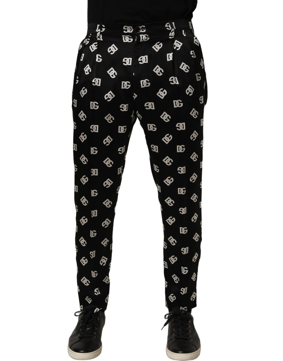 Dolce & Gabbana 100% Silk trousers in black