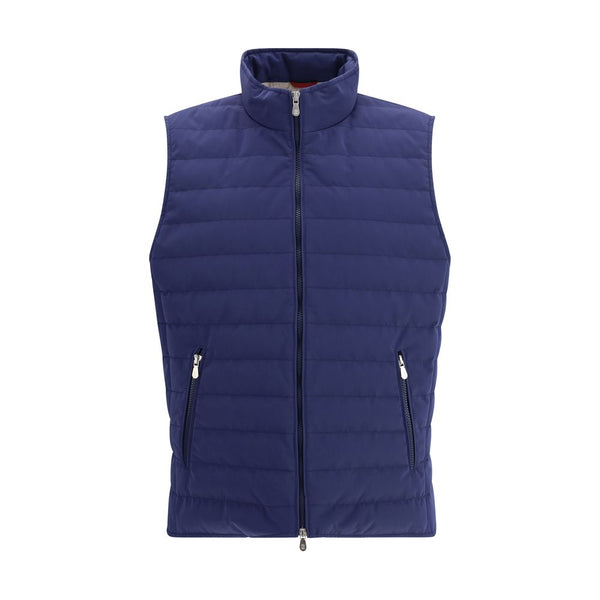 Brunello Cucinelli 70% Polyester vest in navy