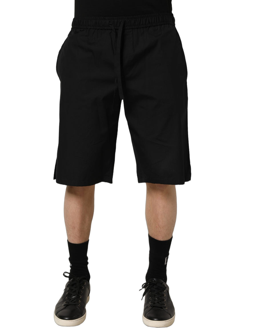 Dolce & Gabbana 100% Cotton bermuda shorts in black
