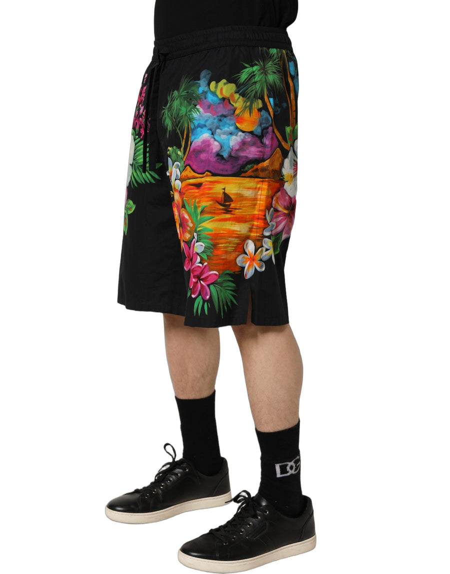 Dolce & Gabbana 100% Cotton bermuda shorts in black