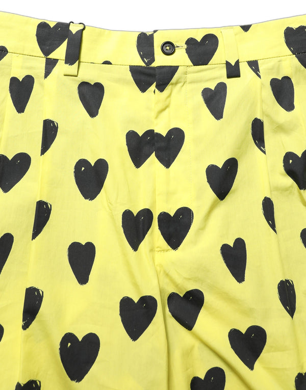 Dolce & Gabbana 100% Cotton bermuda shorts in yellow
