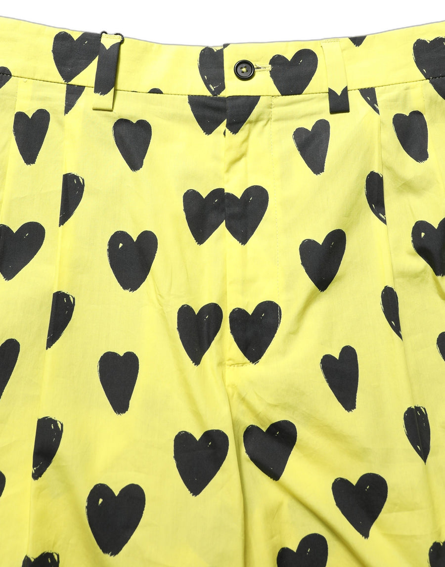 Dolce & Gabbana 100% Cotton bermuda shorts in yellow