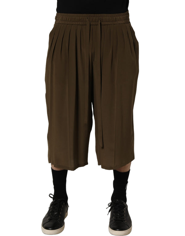Dolce & Gabbana 100% Silk bermuda shorts in brown