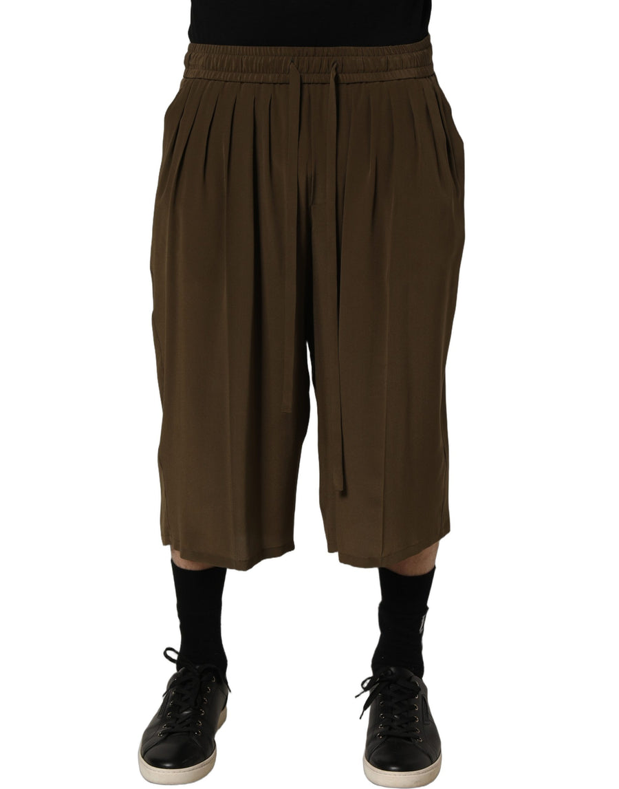 Dolce & Gabbana 100% Silk bermuda shorts in brown