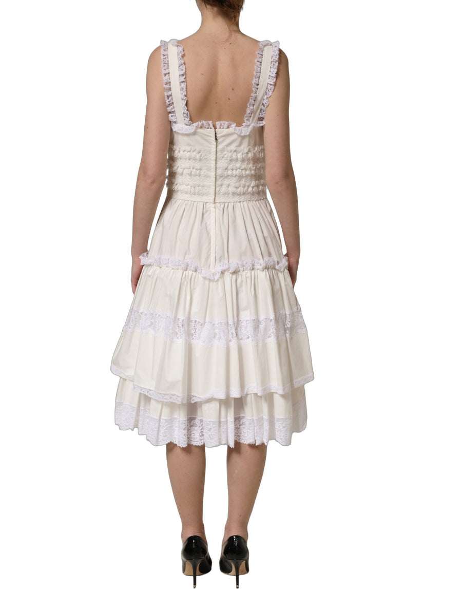 Dolce & Gabbana 85% Cotton 15% Nylon dress in white