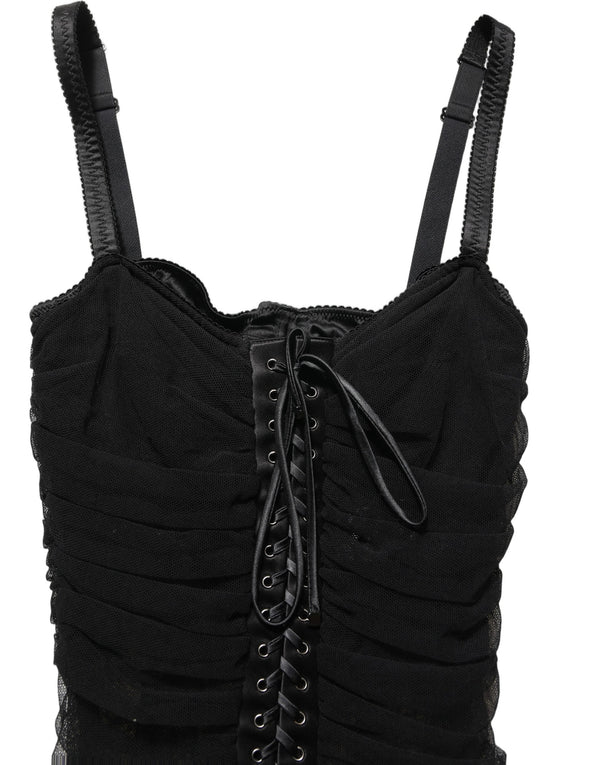 Dolce & Gabbana 44% Cotton 21% Elastane 25% Nylon 10% Silk dress in black