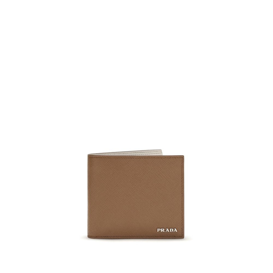 Prada 100% Calf Leather Bos Taurus wallet in beige