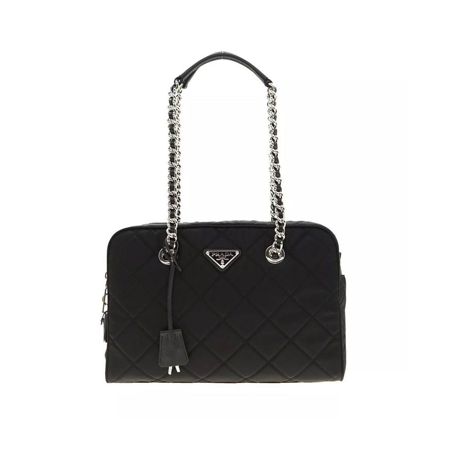 Prada 100% Nylon; Lining: Fabric shoulder bag in black