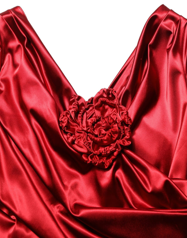 Dolce & Gabbana 96% Silk 4% Elastane; Lining: 66% Silk 15% Cotton 11% Elastane 8% Nylon dress in red