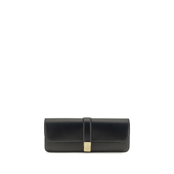 Khaite 100% Calf Leather Bos Taurus clutch in black
