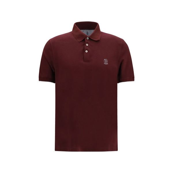 Brunello Cucinelli 100% Cotton polo shirt in bordeaux