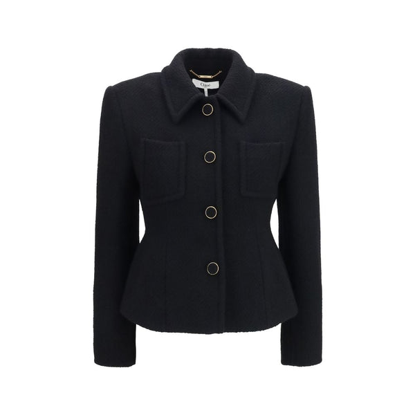 Chloé 88% Merino Wool Ovis Aries blazer in black
