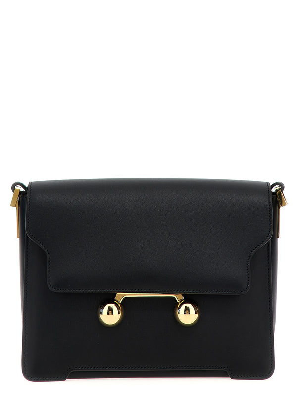 Marni 100% calfskin leather shoulder bag in black