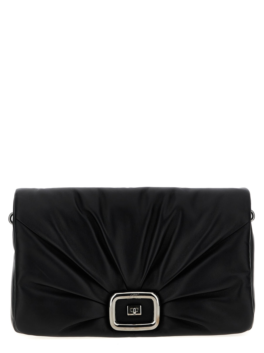 Roger Vivier 100% napa leather shoulder bag in black