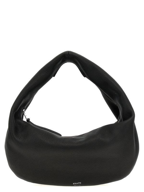 Khaite 100% calfskin leather hobo bag in black