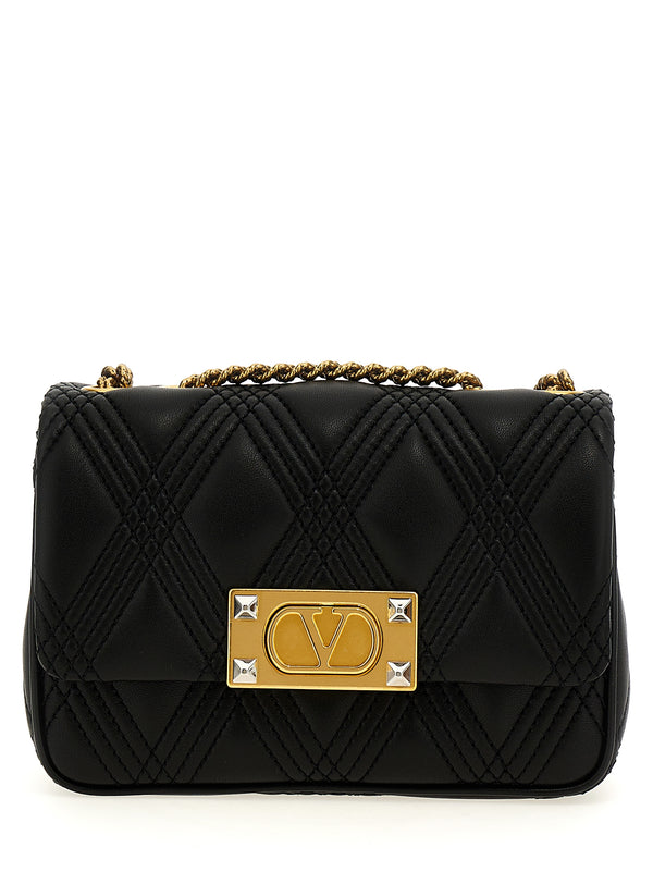 Valentino Garavani 100% lamb leather shoulder bag in black