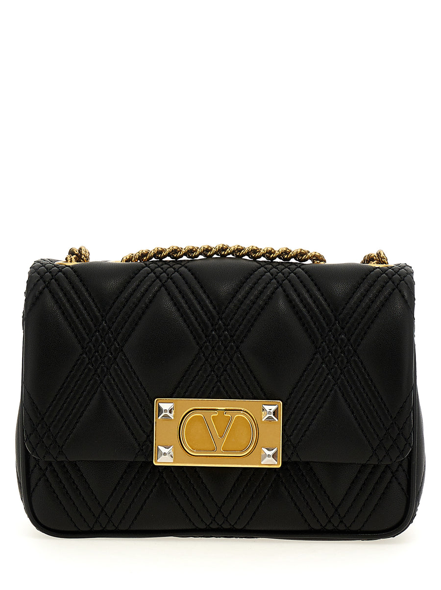 Valentino Garavani 100% lamb leather shoulder bag in black