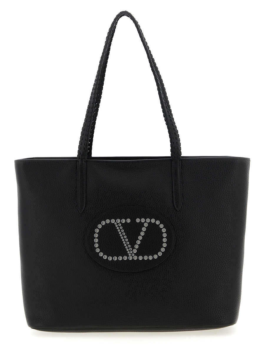 Valentino Garavani 100% calfskin leather (Bos Taurus) tote bag in black
