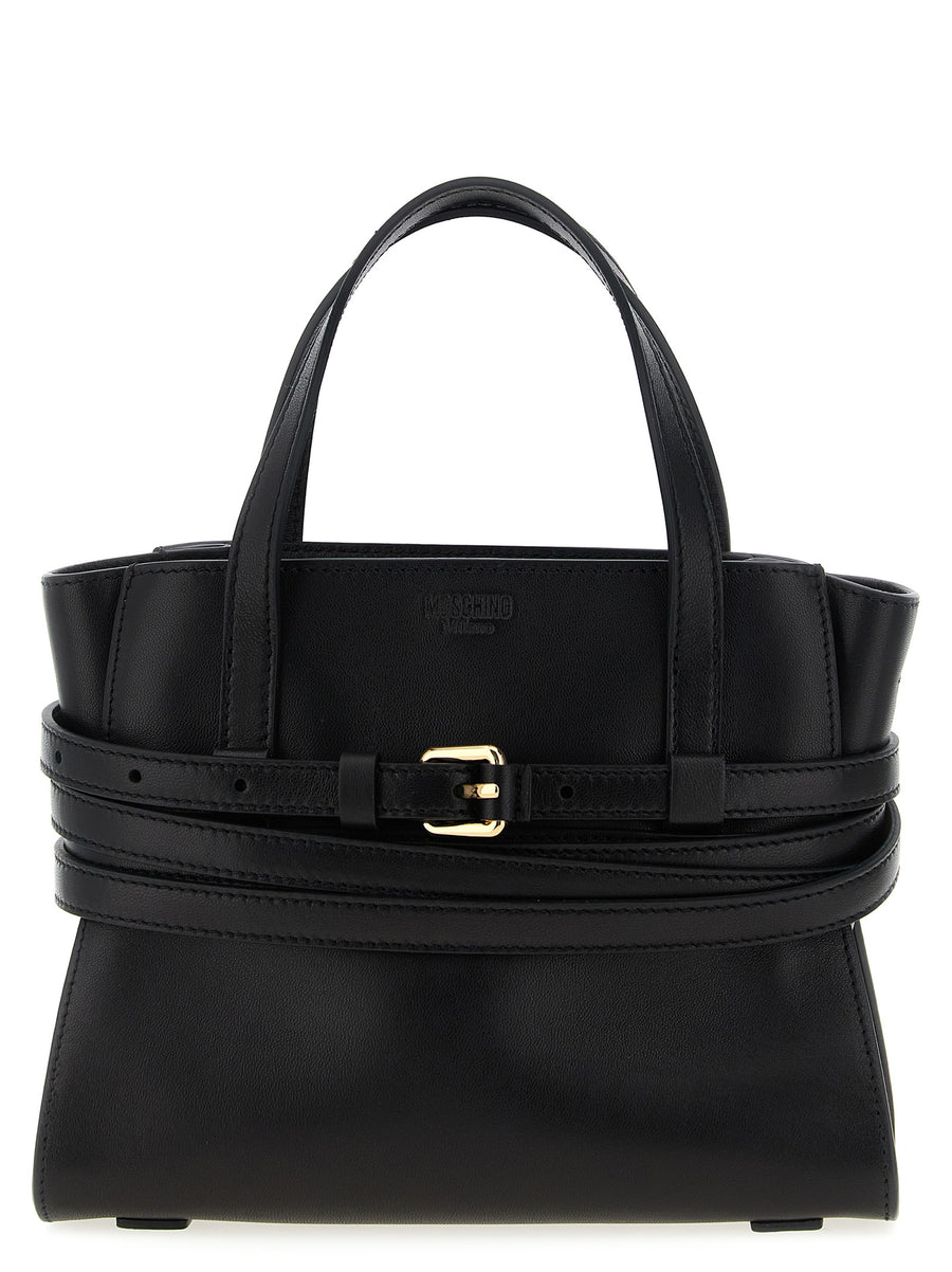 Moschino 100% Polyester top handle bag in black